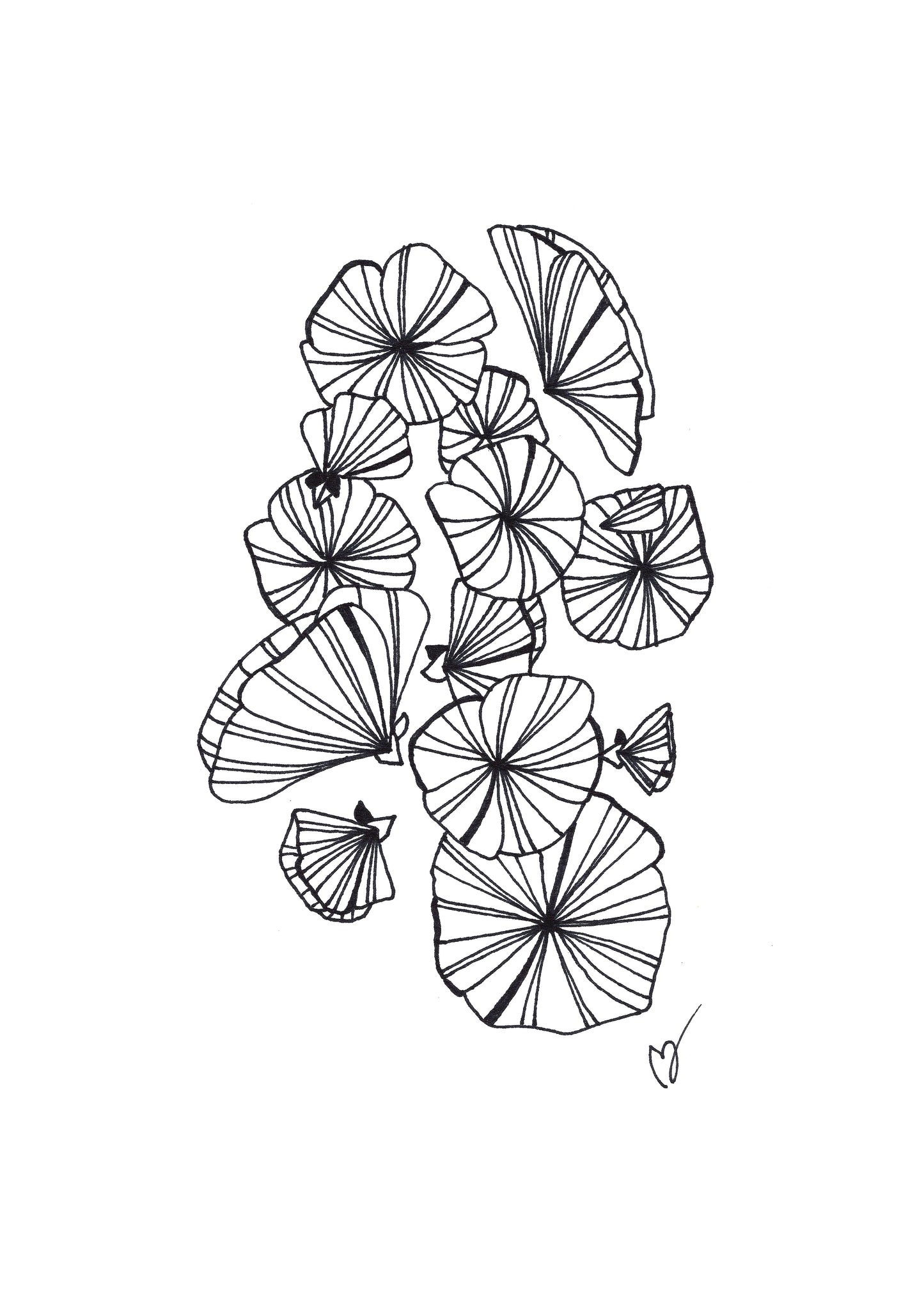 Line Art Blomma