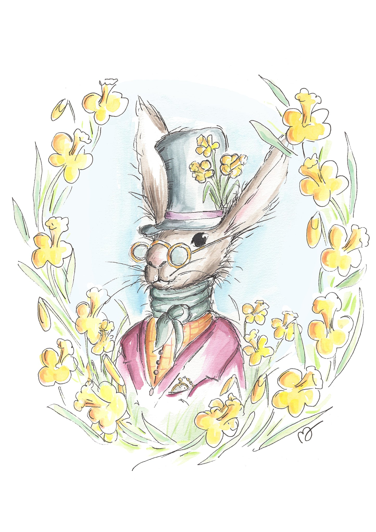 Mr Francis Rabbit med påskliljor