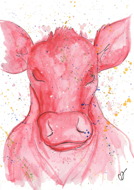 Pop Art Cow (Röd)