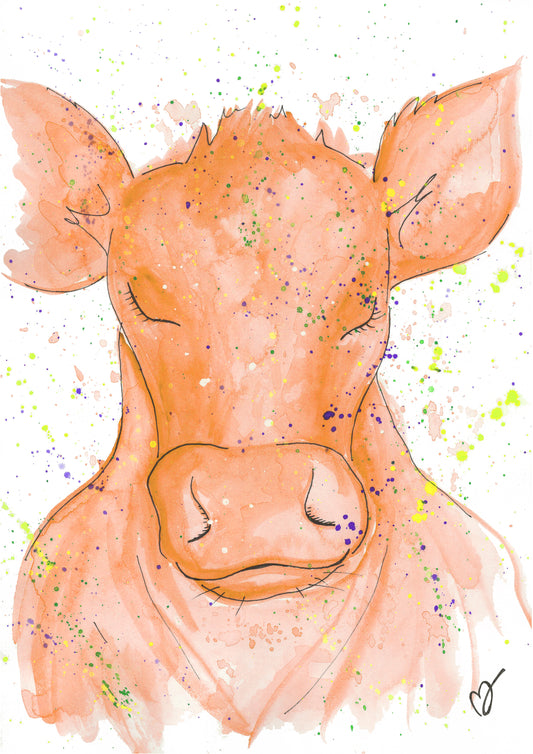 Pop Art Cow (Orange)