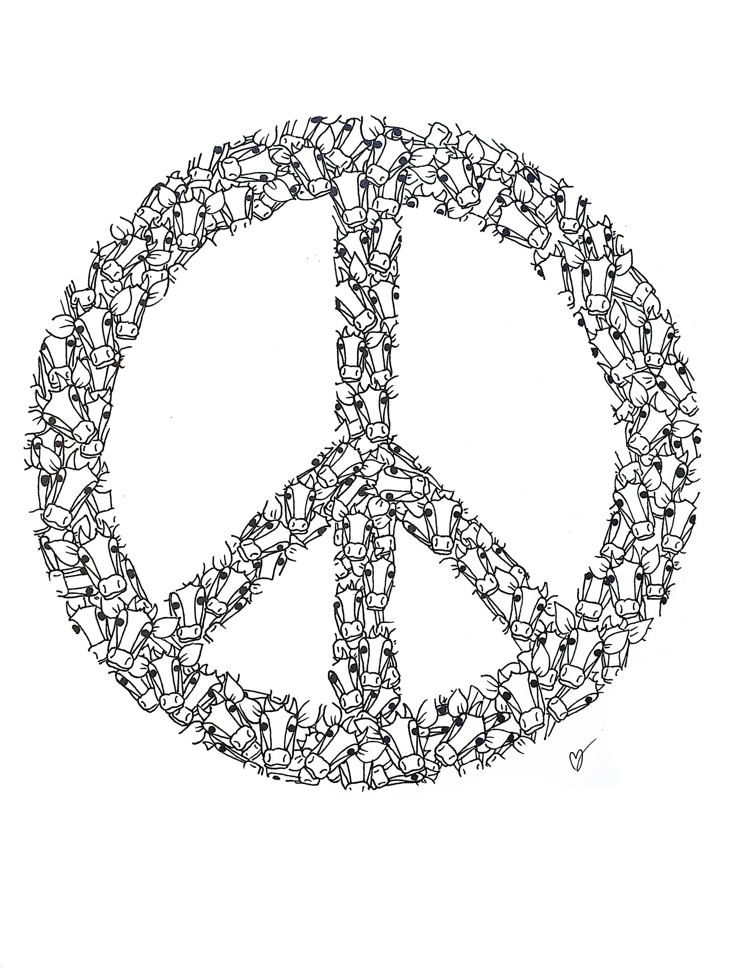 Handduk - Peace Cows