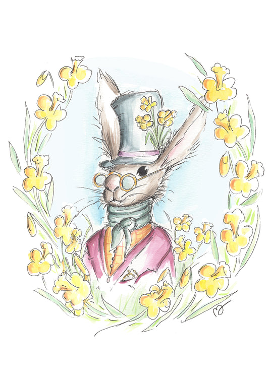 Mr Francis Rabbit med påskliljor