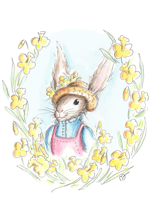 Mrs Alice Rabbit med påskliljor
